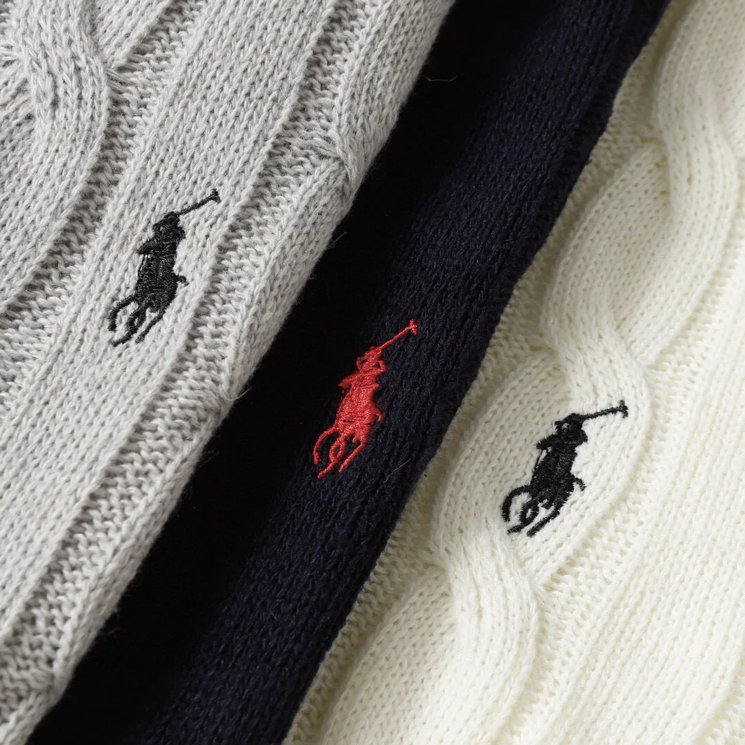 P194 Style number: 603 -Ralph Lauren 24ssRL half-zip long-sleeved sweater with classic war horse logo embroidery on the chest, pullover jacket -The item is made of dyed and spun yarn, purchased from the original version. A full set of customized accessories. Details determine success. A major autumn and winter new style. The item weighs more than 800 grams. It is soft and delicate and does not tie the body. The upper body effect is very nice and has a loose fit. -Color: black, white, gray -Size: S/M/L/XL/2XL